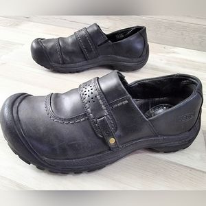 KEEN Kaci III Full-Grain Womens Slip-on Black Leather Shoes Size 9½